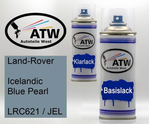 Land-Rover, Icelandic Blue Pearl, LRC621 / JEL: 400ml Sprühdose + 400ml Klarlack - Set, von ATW Autoteile West.